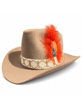 Vintage Beaver Hats 7X #410 Fur Felt Cowboy Hat 6 3/8 Beige Original Box